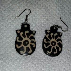 1 & 3/4" bone earrings